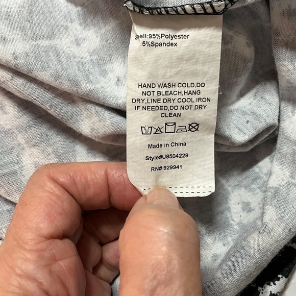 SUZANNE BETRO Poly Spandex Empire Waist Maxi Dress Dolman Sleeves US Sz XL - Picture 8 of 9